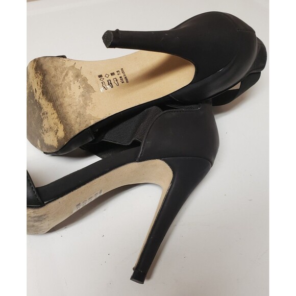 Michael Antonio Black Stiletto Open Toe Cutout Padded Beaded Shoe 7.5 PO G - Picture 12 of 14